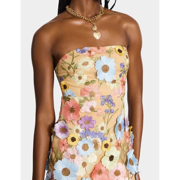 NWT Betsey Johnson Daisy Me Rollin Floral Mini Dress Strapless Pastel Flowers LG - Picture 4 of 12